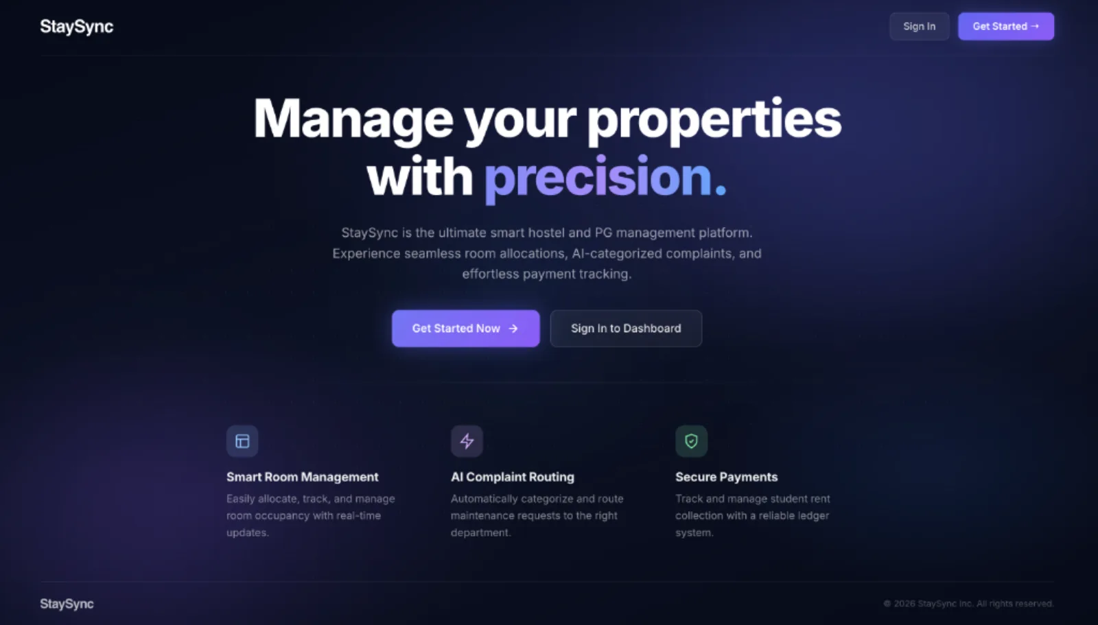 StaySync: Role-based hostel management platform